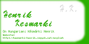 henrik kesmarki business card