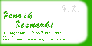 henrik kesmarki business card